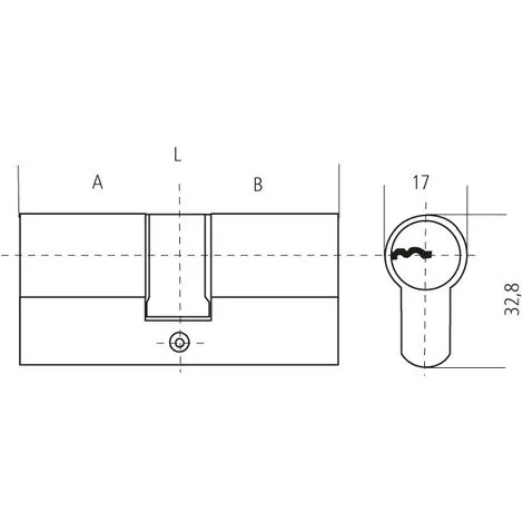 Cylindre Double Nickelé F5 S - Longueur : 30x60 - A : 30 - B : 60 - IFAM 2 Cylindre Double Nickelé F5 S - Longueur : 30x60 - A : 30 - B : 60 - IFAM – Image 2