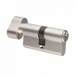 Cylindre F5S à Bouton 30x30mm - Finition Nickelé Satin - 3 Clés IFAM