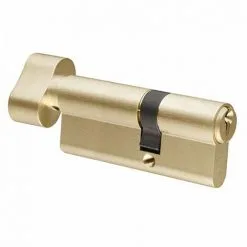 Cylindre F5S à Bouton 30x40Bmm - Finition Laiton Vernis - 3 Clés IFAM