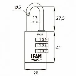 Cadenas à Combinaison Col Combi 30 IFAM - Couleur: Rouge -IFAM Soldes Boutique 47134844 5