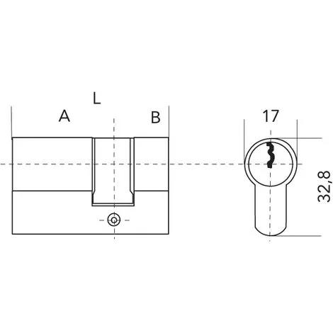 Cylindre Demi Rx - Varié 5 Clés - Longueur : 35x10 - A : 35 - IFAM 2 Cylindre Demi Rx - Varié 5 Clés - Longueur : 35x10 - A : 35 - IFAM – Image 2