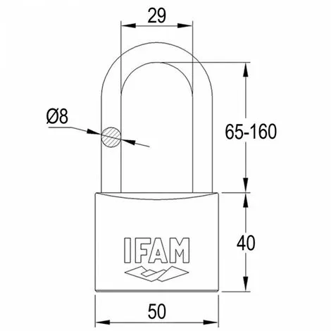 Cadenas Laiton Série K50 AD Anse Adaptable, 2 Clés IFAM 2 Cadenas Laiton Série K50 AD Anse Adaptable, 2 Clés IFAM – Image 2