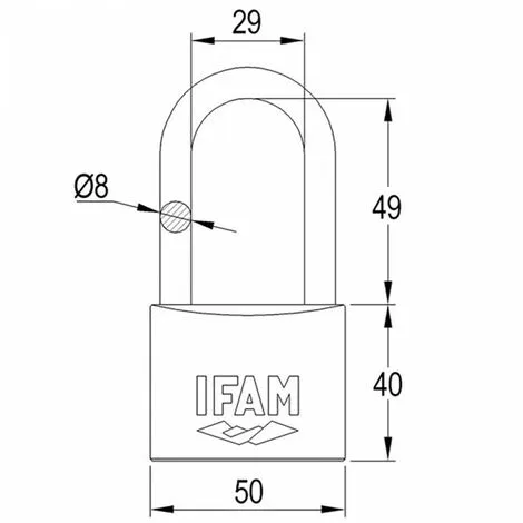 Cadenas Série Mar M-50 LS Anse Haute, 2 Clés IFAM 2 Cadenas Série Mar M-50 LS Anse Haute, 2 Clés IFAM – Image 2