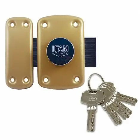 Verrou à Bouton Et Cylindre Haute Sécurité B6, Cyl. 40, 5 Clés IFAM 1 Verrou à Bouton Et Cylindre Haute Sécurité B6, Cyl. 40, 5 Clés IFAM