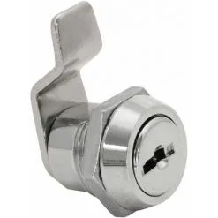 E3/87619 SERRURE 111 C. NICKEL. LANGUETTE INCURVÉE 30 Mm. AVEC 2 CLÉS. IFAM