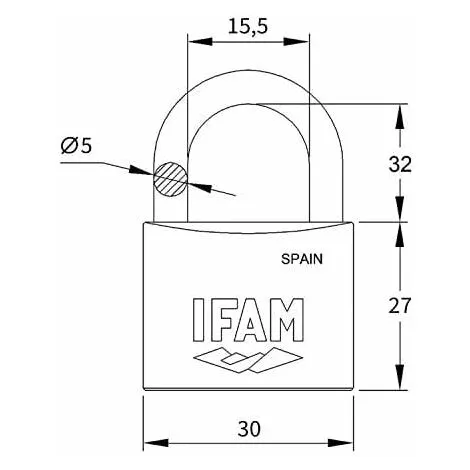 Cadenas En Acier Inoxydable 30al. Acier Inoxydable. 30mm. Avec 2 Clés. Arc Long. Ifam 2 Cadenas En Acier Inoxydable 30al. Acier Inoxydable. 30mm. Avec 2 Clés. Arc Long. Ifam – Image 2